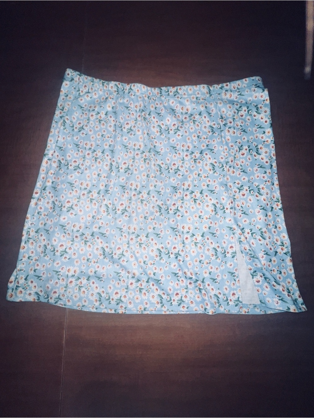 SHEIN Light Blue Floral Mini Skirt